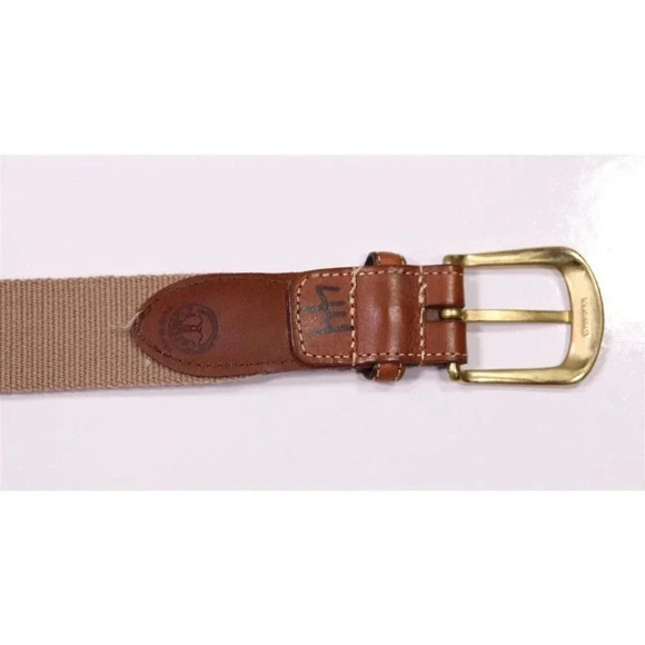 Torino Made in USA Light Brown Canvas-Leather Men's Belt 44 - Picture 5 of 7